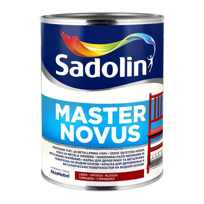 Sadolin Master Novus BW Alkīda krāsa uz ūdens bāzes, spīdīga 1L